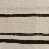 Long Tapis Couloir Off White à Rayures Noires, 74x351 Cm