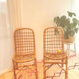 Paire de chaises en rotin vintage "Alice"