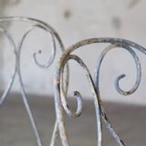 Two iron garden chairs 1950