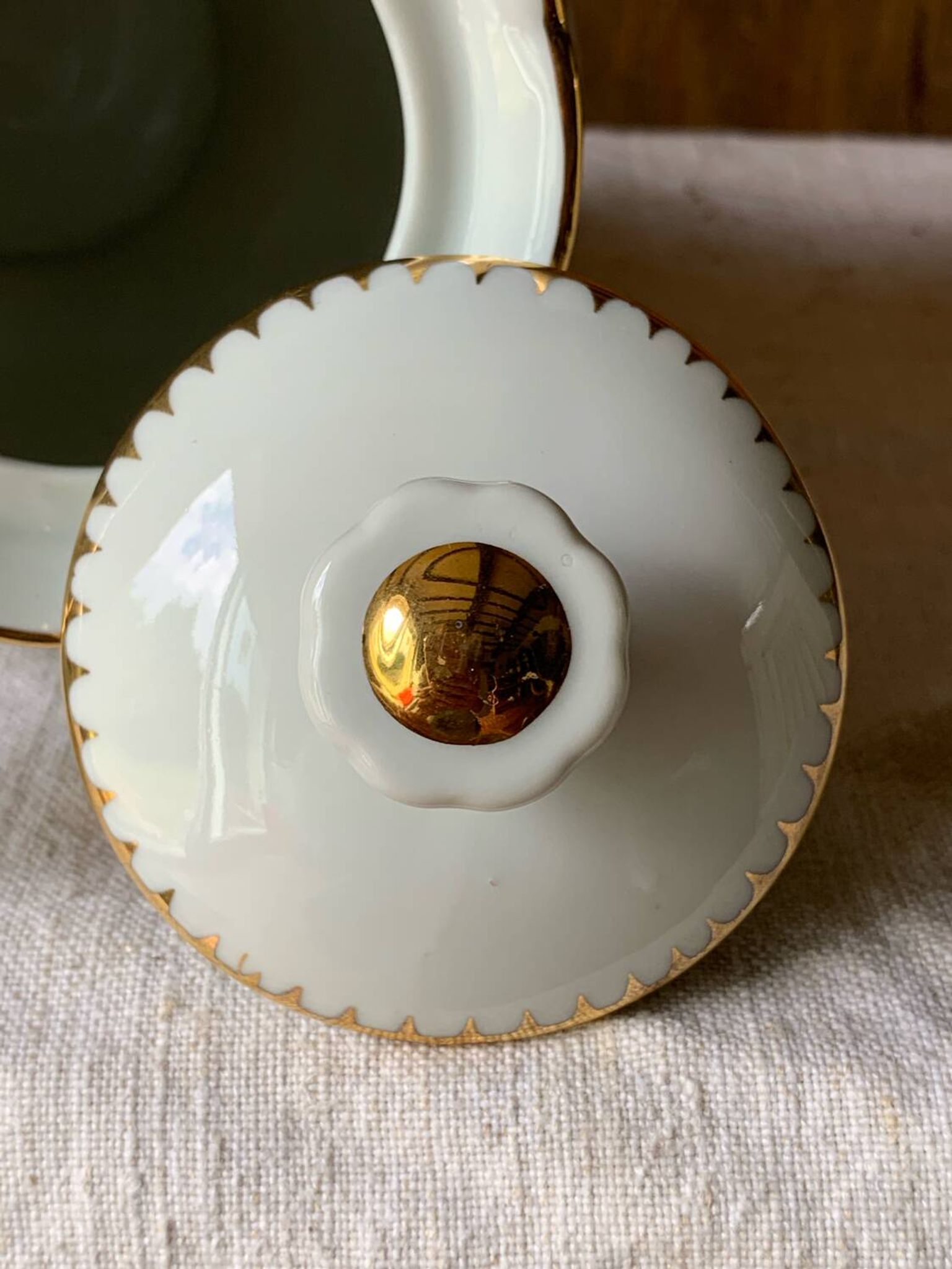 Antique porcelain jug with Limoges enamel