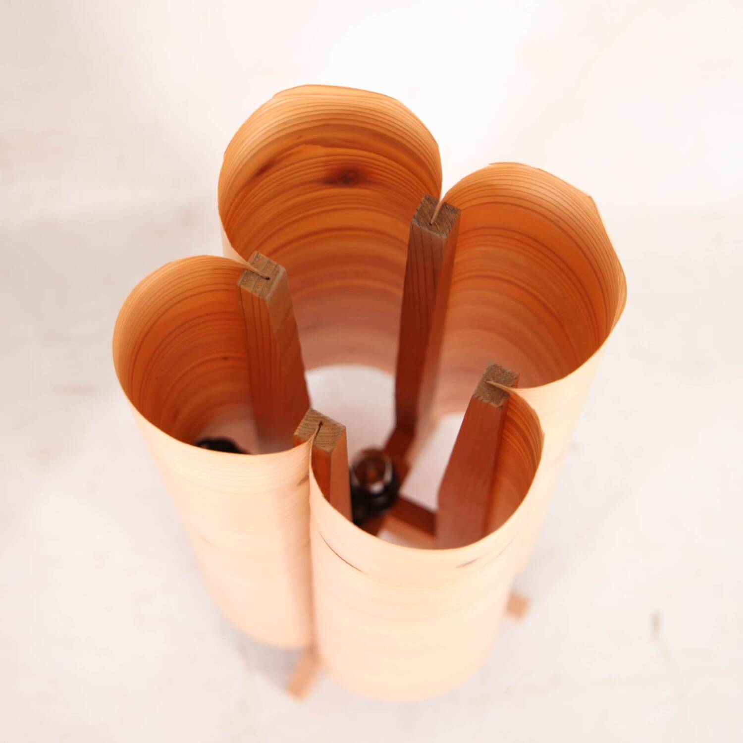 Pair of wooden lamps