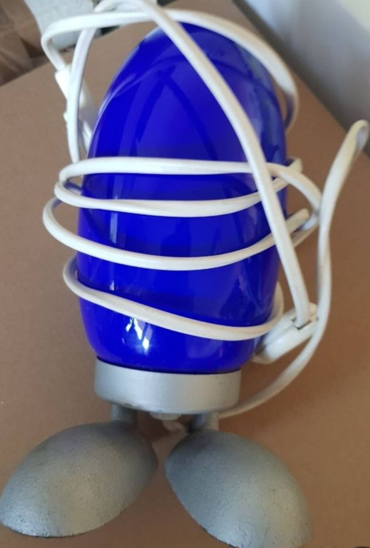 Table lamp. cobalt blue ovoid. creator tatsuo konno.
