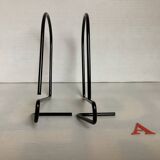 Pair of black metal bookends A
