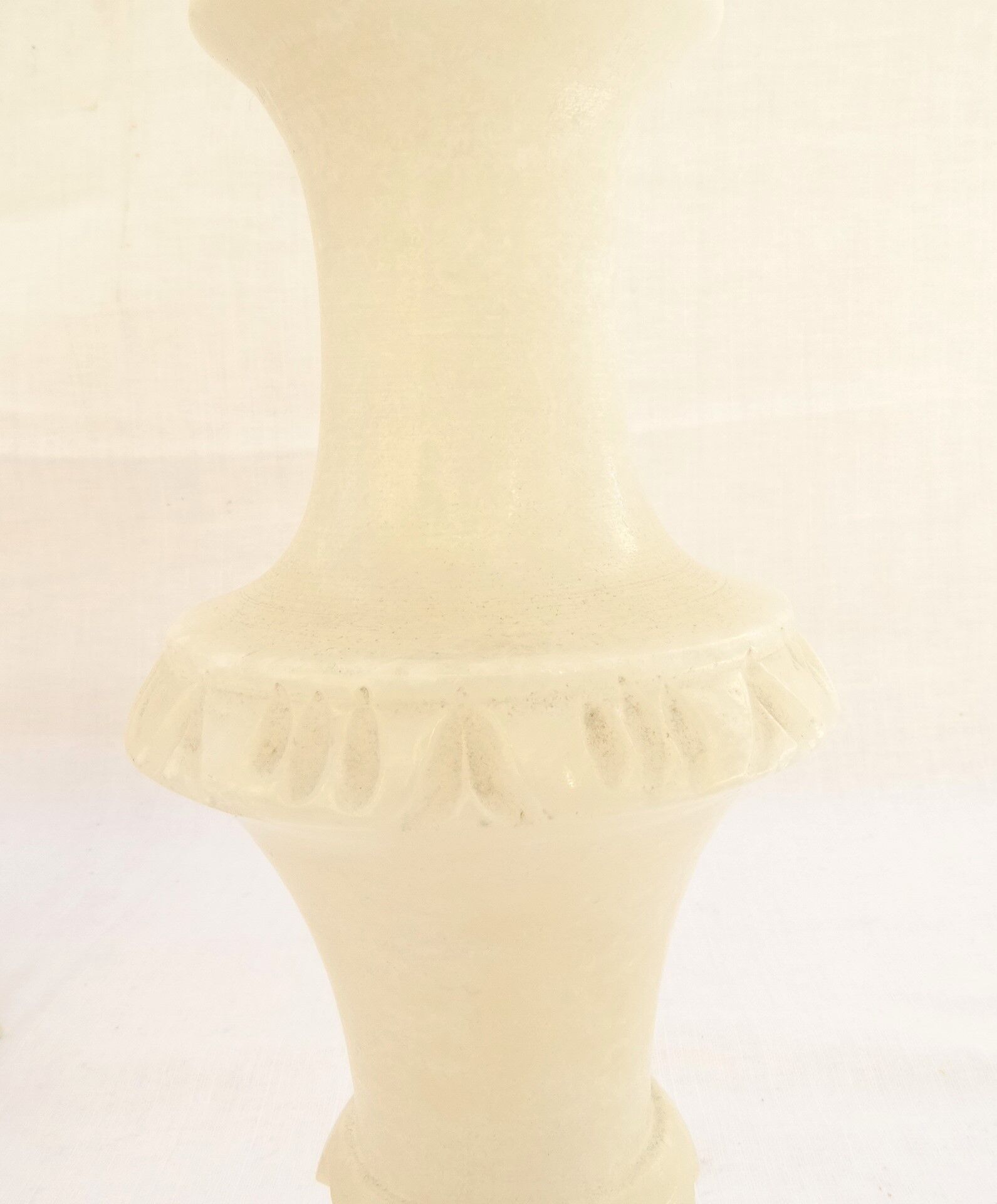 Pair of lamps  feet in white marble