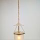 Vintage Brass and Mounted Glass Hundi Lantern Bell Lamp, 1950s