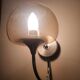 Pair of chrome metal and smoked glass wall lights from the 80s