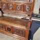 Breton chest bench hunting scene in chene