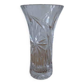 chiseled crystal vase