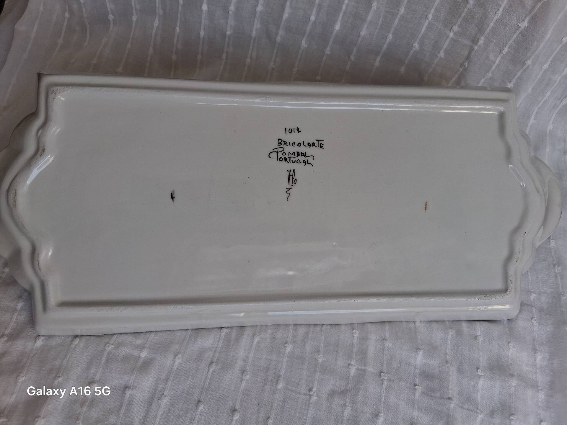 Vintage rectangular ceramic platter - Bricolarte Pombal