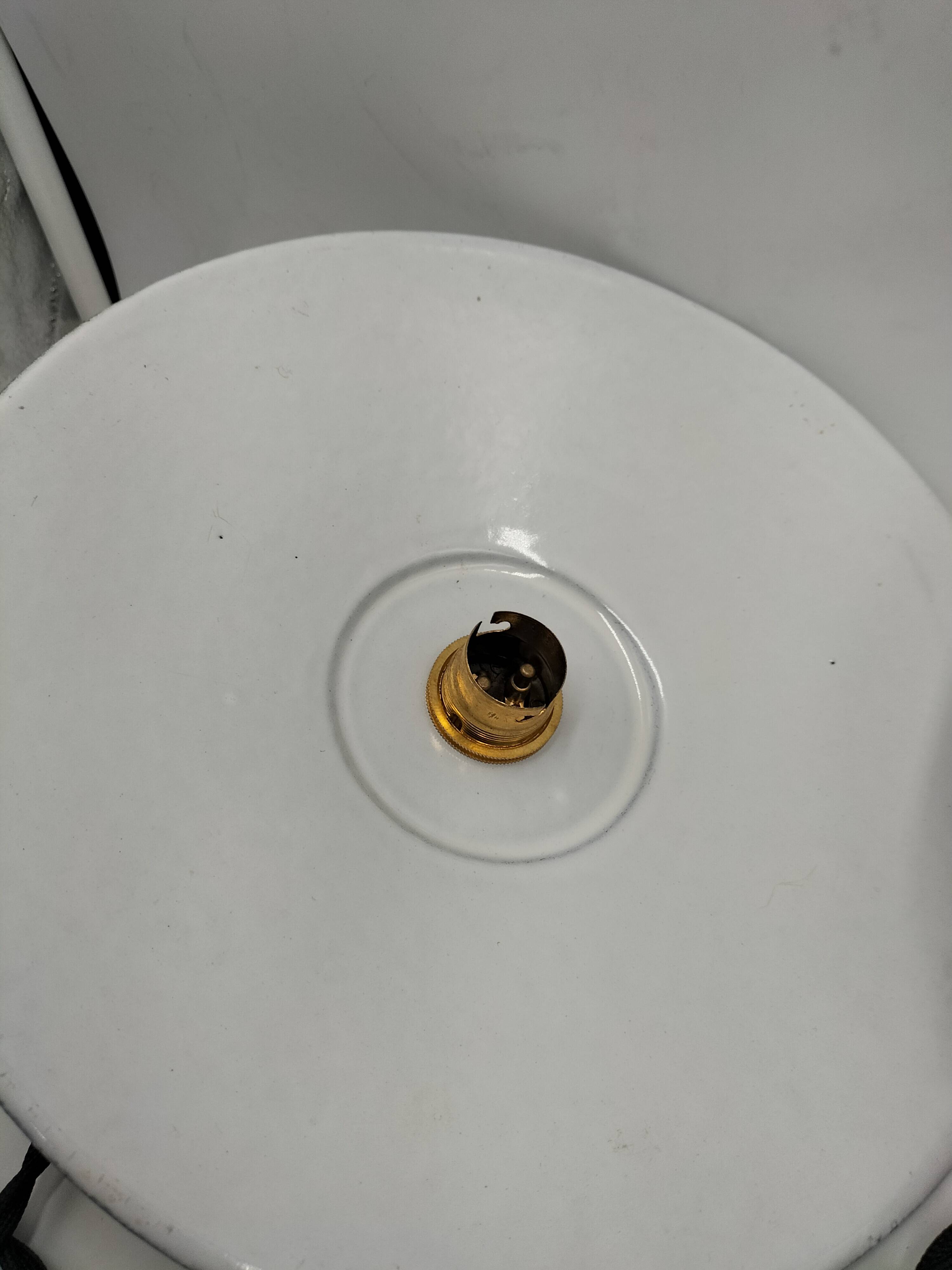 Enameled sheet metal pendant lights