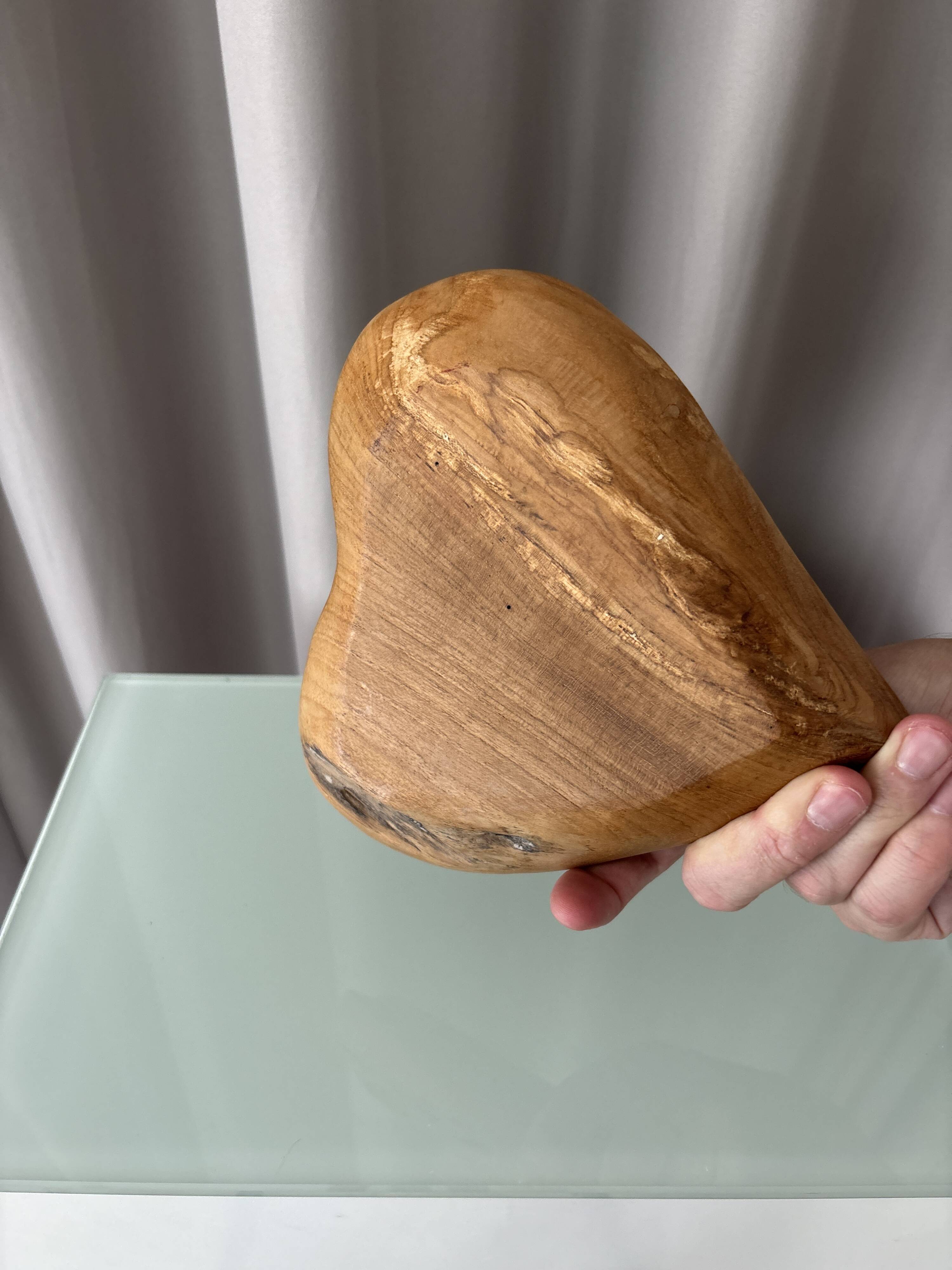 Hand-Carved Heart-Shaped Wooden Bowl | Rustic Cottagecore Catchall