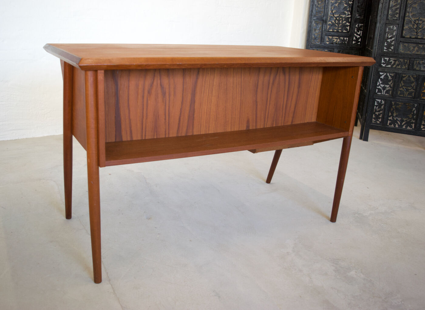 Danish Teak Desk By Gunner Nielsen for Tibergaard