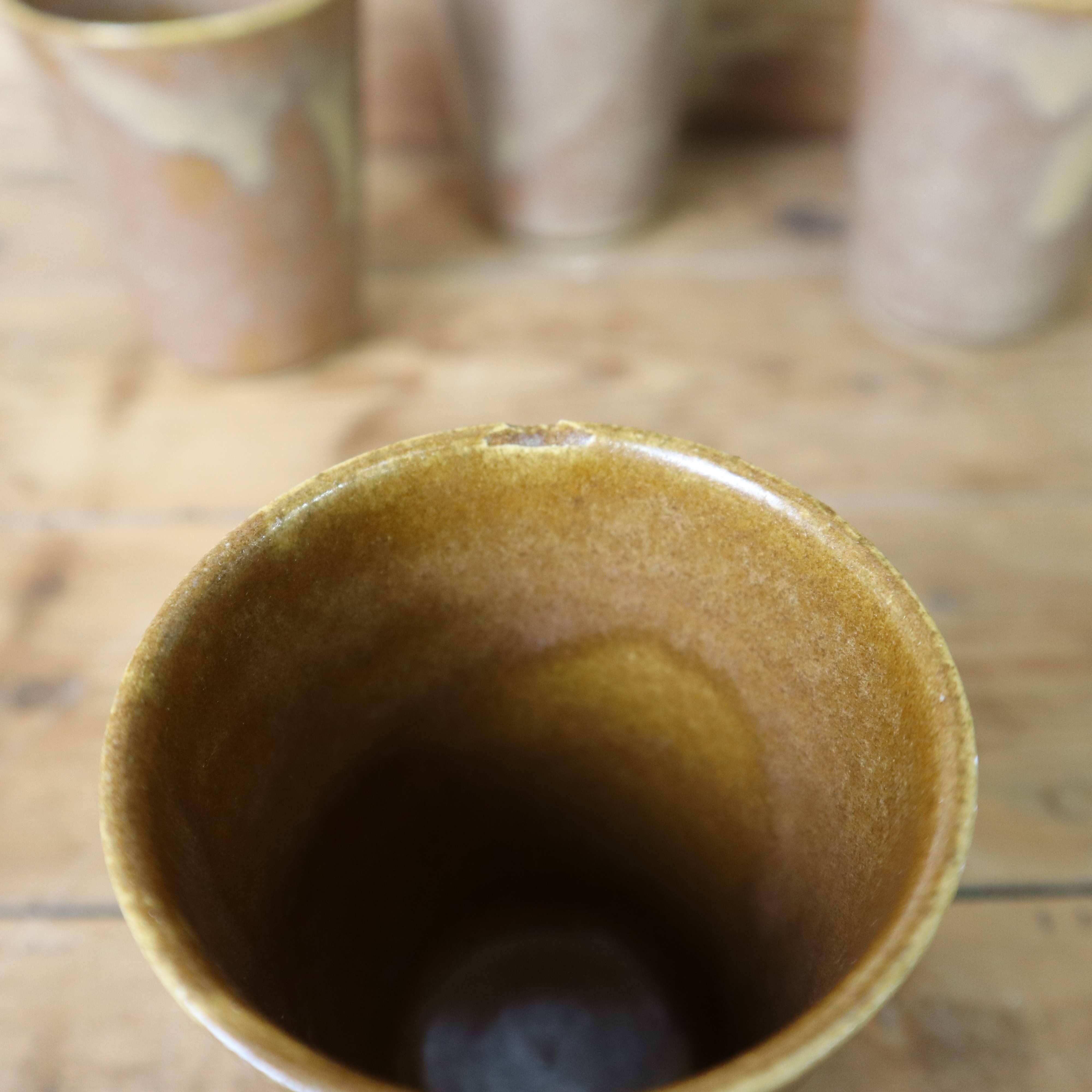 6 Digoin stoneware glasses