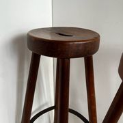 Paire de tabourets en bois massif
