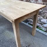 Large Alsatian bistro coffee table in raw natural fir French bistro table 1930