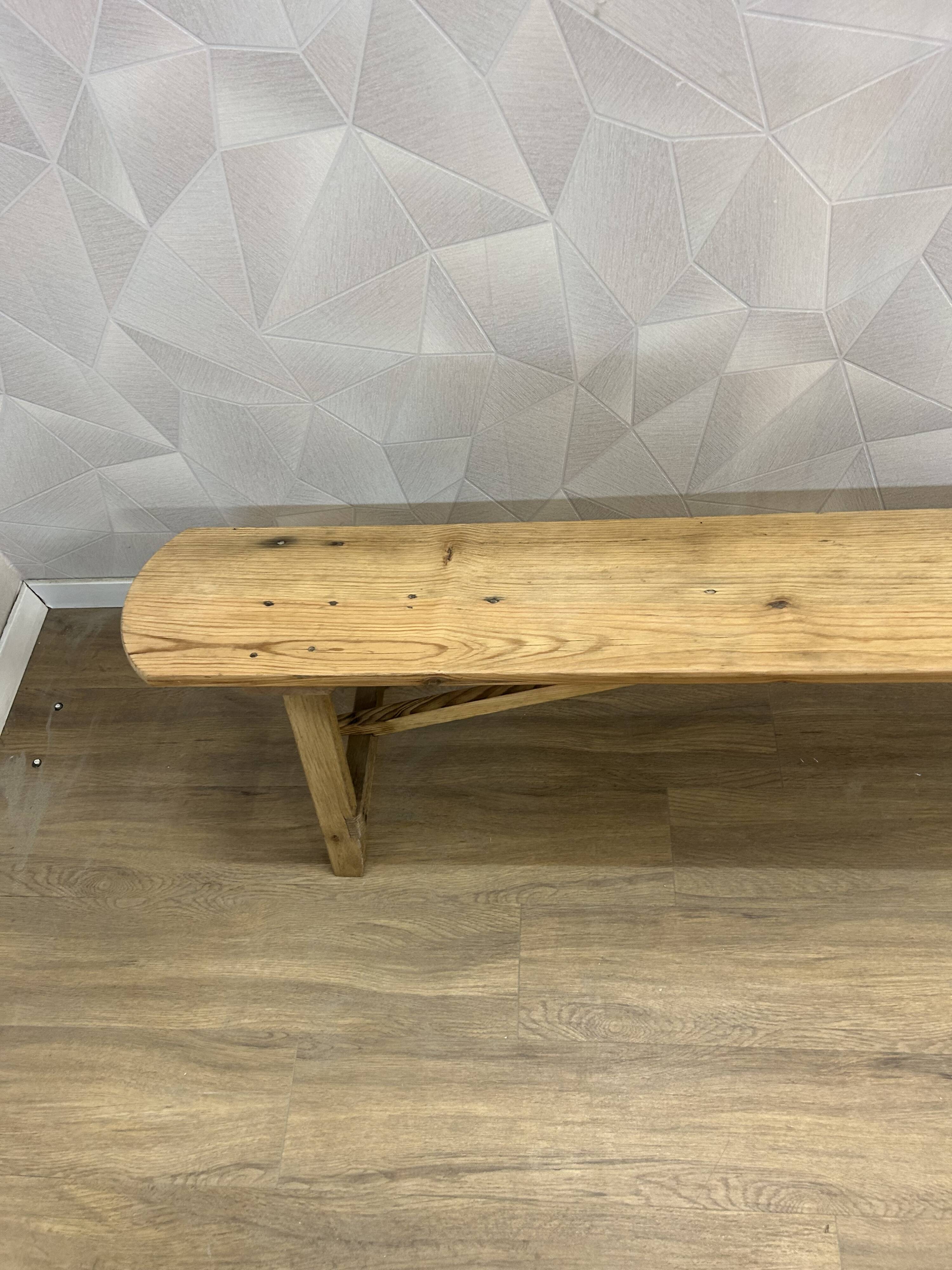 Solid wood farm bench stripped