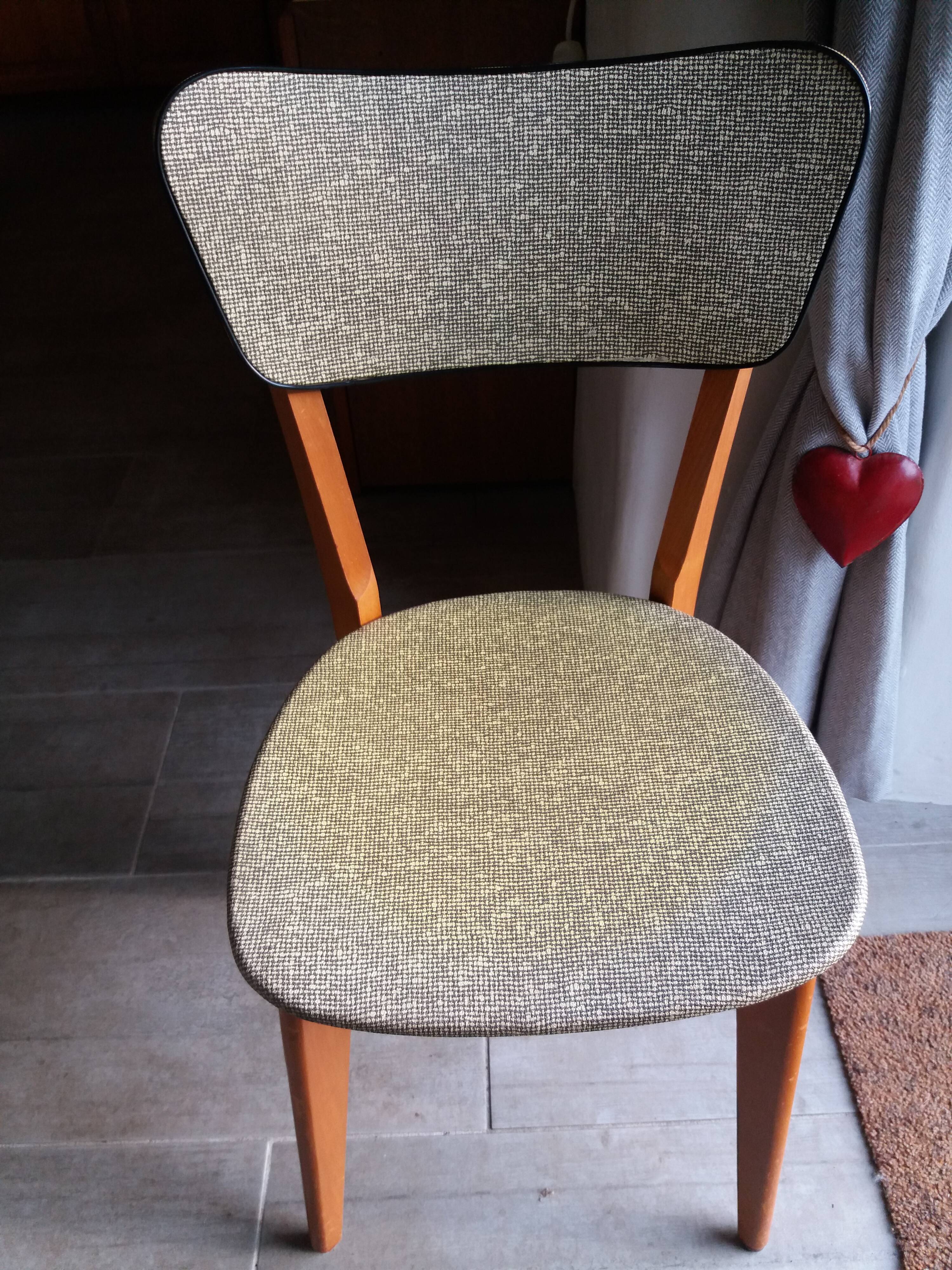 Wood and vinyl chair from the 50s/60s