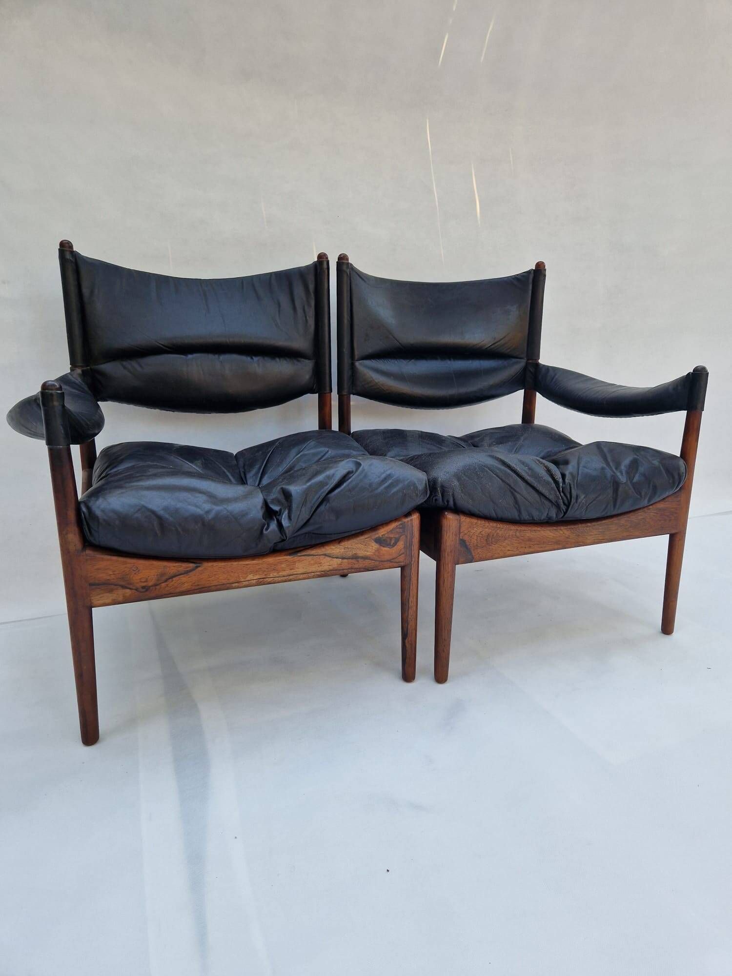 Vintage two-seater modular sofa in rosewood, Modus model, Kristian Solmer VEDEL - 1970s.