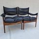 Vintage two-seater modular sofa in rosewood, Modus model, Kristian Solmer VEDEL - 1970s.