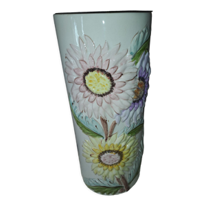 Porte parapluie barbotine faience