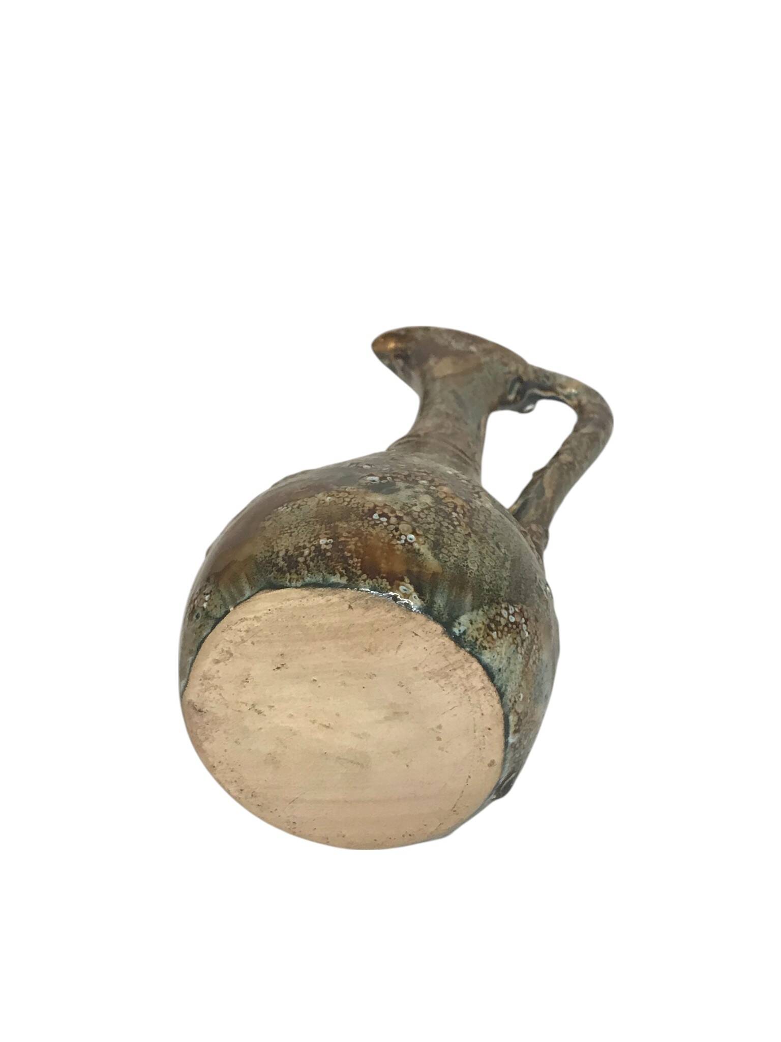Vintage Fat Lava Ceramic Pitcher Ewer Circa 1960