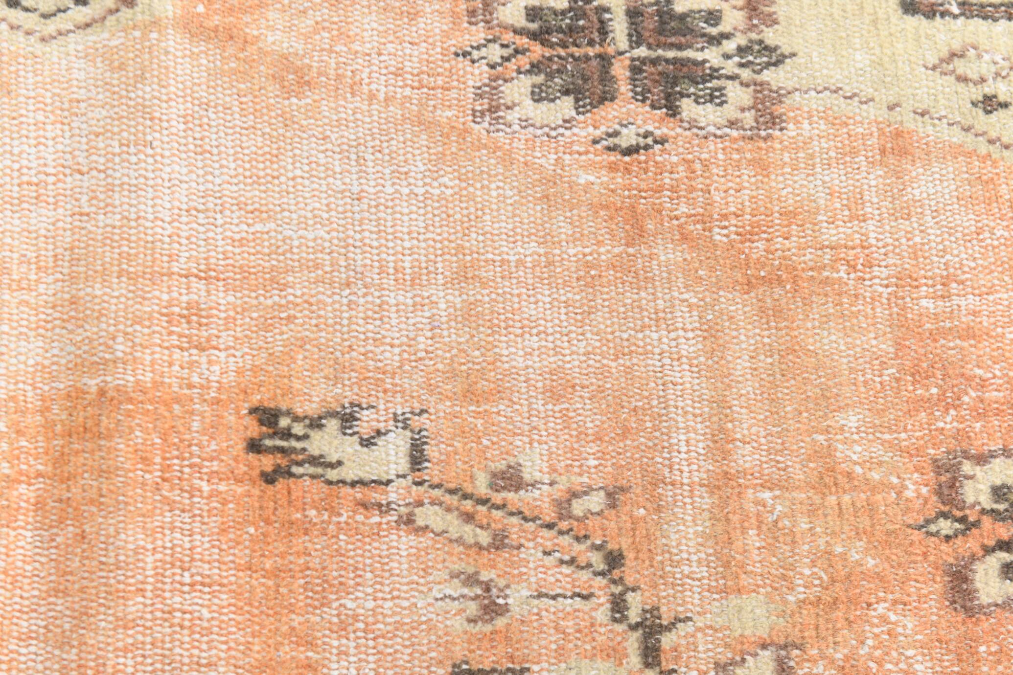 5x9 Peach Orange Antique Vintage Rug 166x263Cm SK 24342