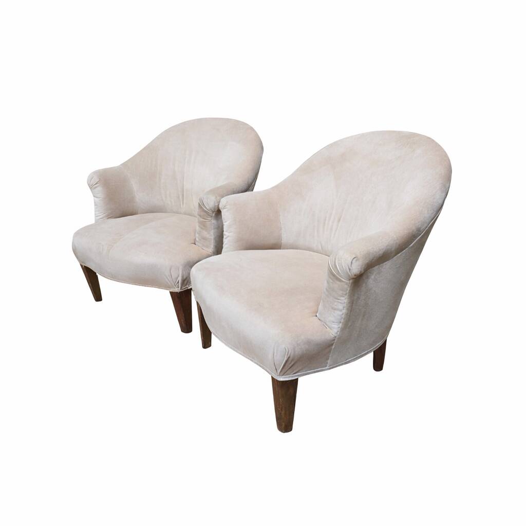 Pair of velvet armchairs