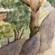 Aquarelle paysage vintage