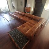 Canape modulaire DE SEDE DS88 cuir patchwork cognac