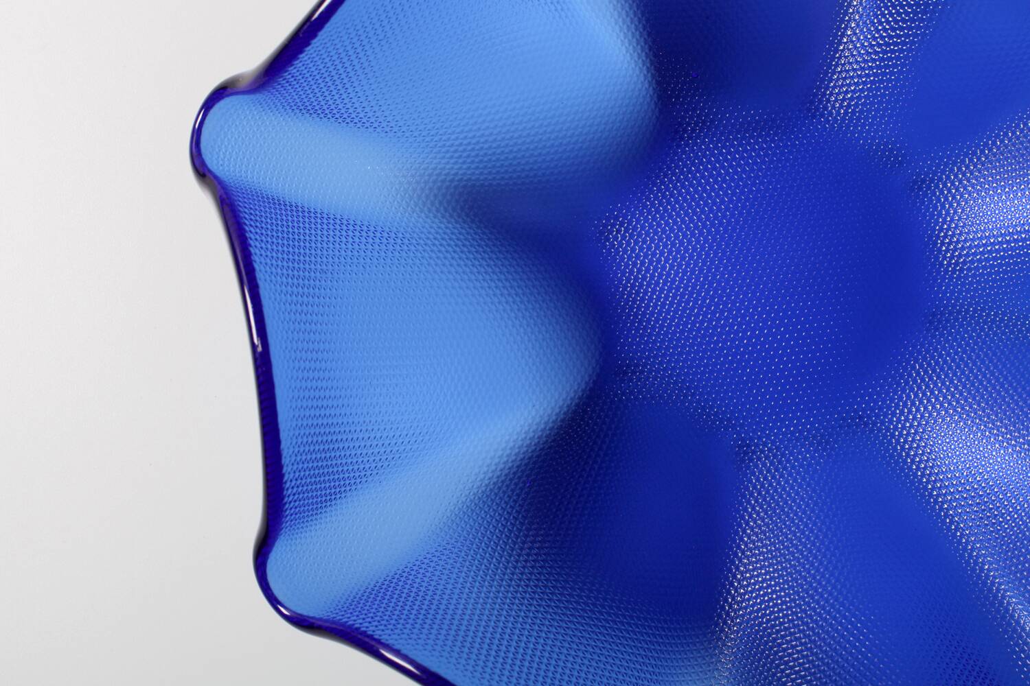 Coupe à fruits en verre Blue Waves, Italie années 1960
