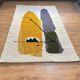 Handwoven Moroccan rug - grey rug with a yellow touch 3X2m