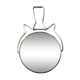 Antique round barber mirror in gilded metal