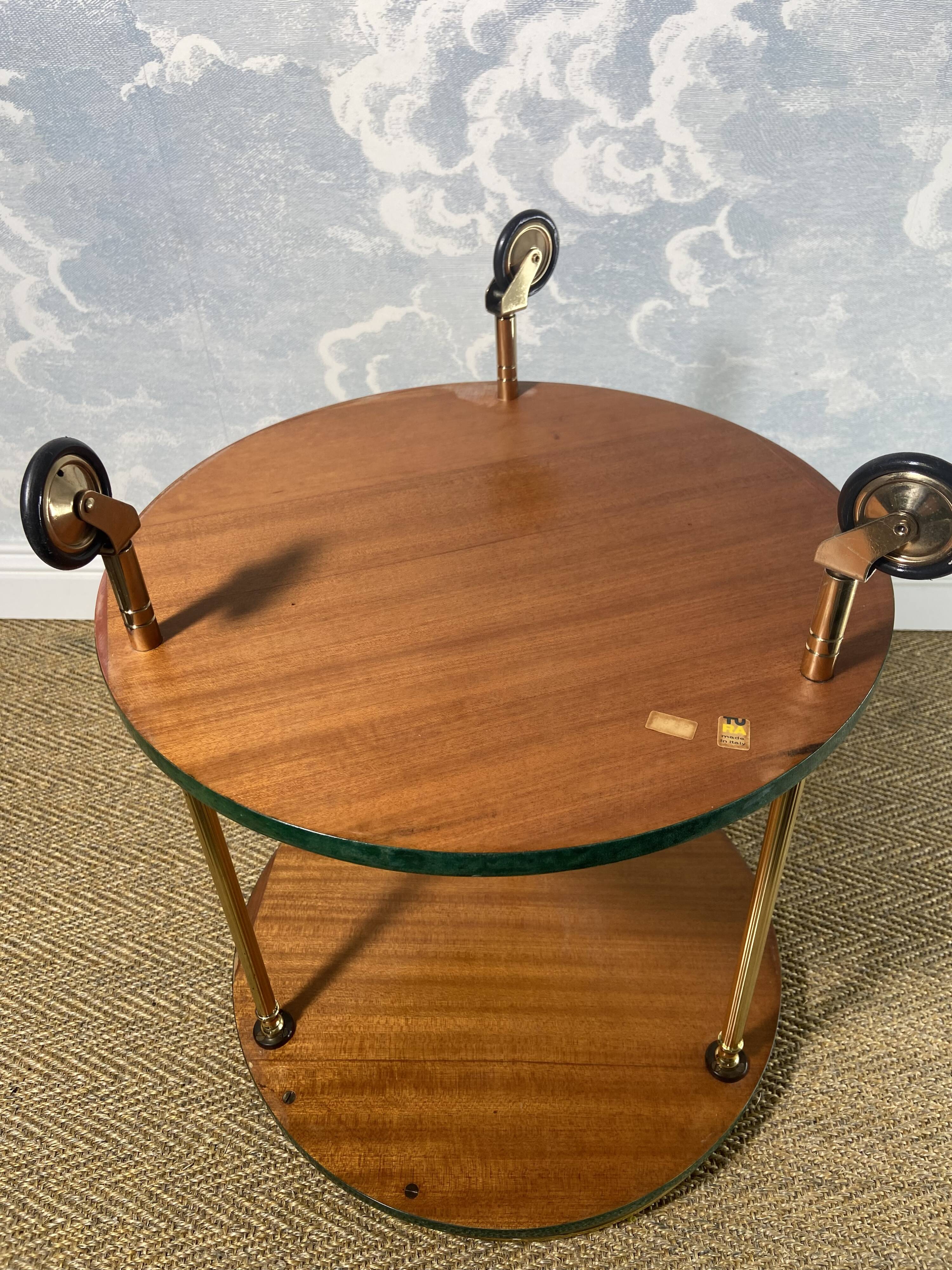 Small emerald green side table ALDO TURA, Italy 1960s