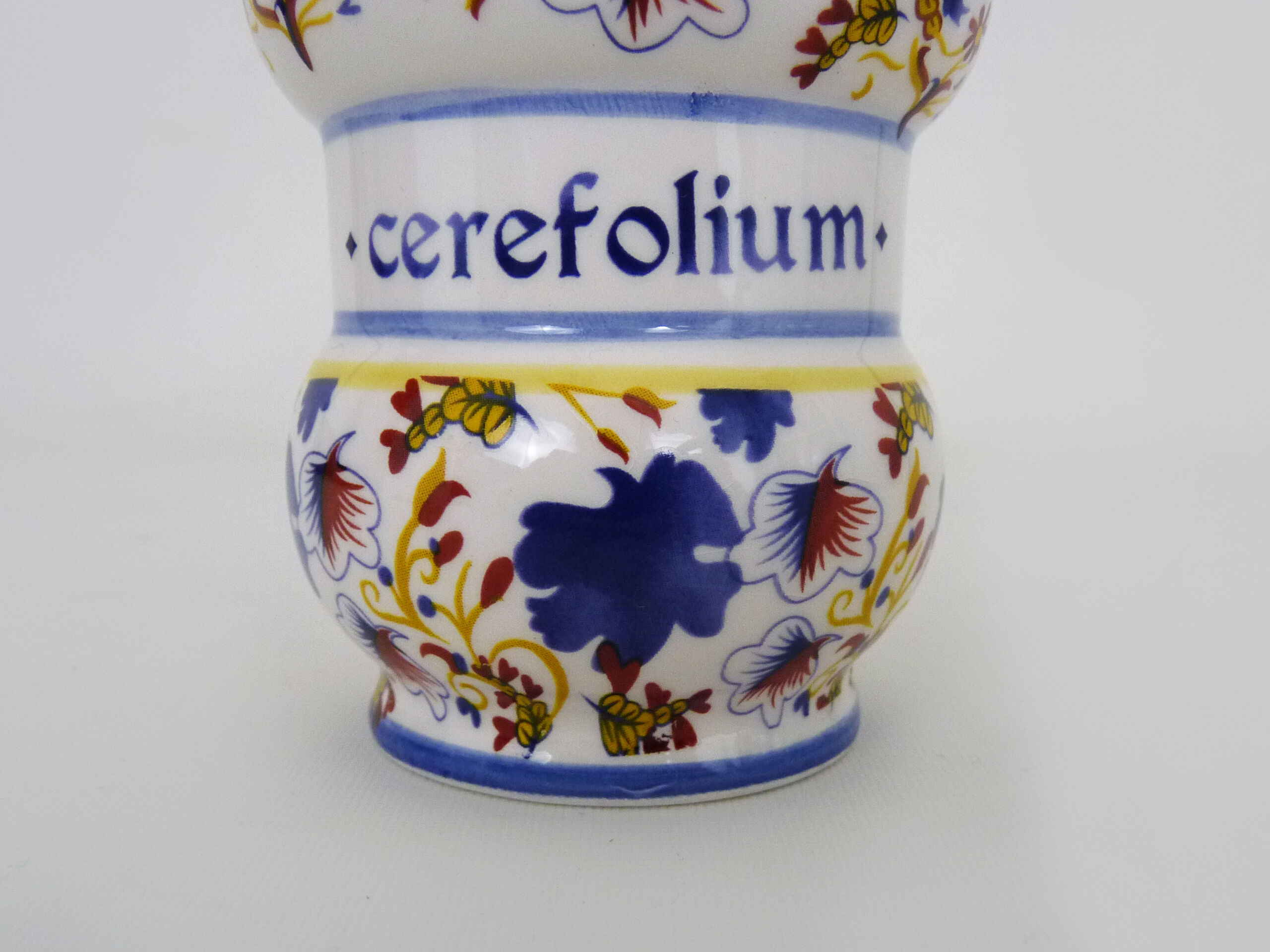 Ancien pot d'apothicaire, pot à pharmacie Cerefolium en céramique. Année 70 80