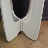 Pedestal Table In White Lacquered Wood And Marble Circa 1970