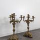 Pair of Candle Holders or Candelabra in Gilded Bronze