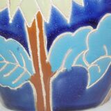 Vase ancien en céramique années 50's fleurs