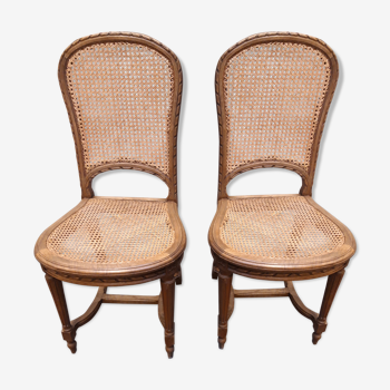 Lot of 2 canne chairs
