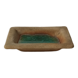 Empty handmade pocket sandstone and turquoise resin