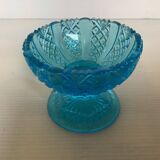 Baguier en verre moulé bleu