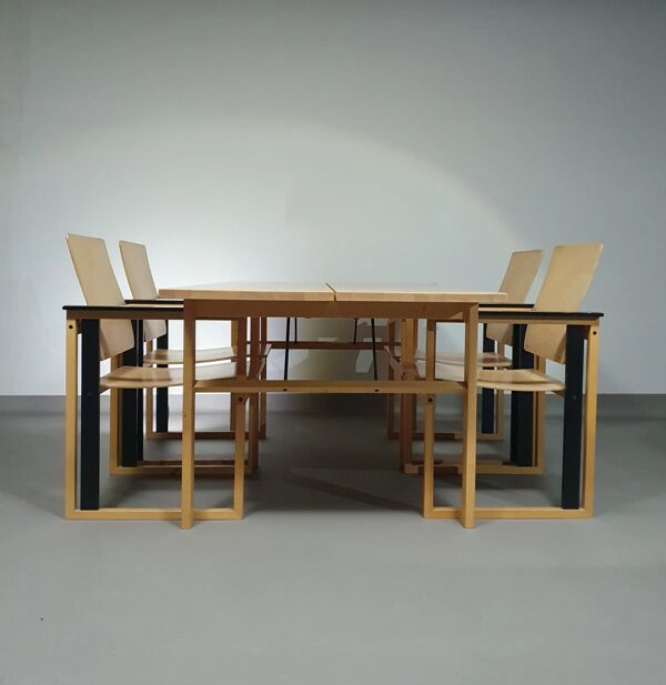 Ensemble de salle à manger finlandais extrêmement rare par Simo Heikkilä / Pentik. années 1980