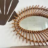 Vintage rattan mirror