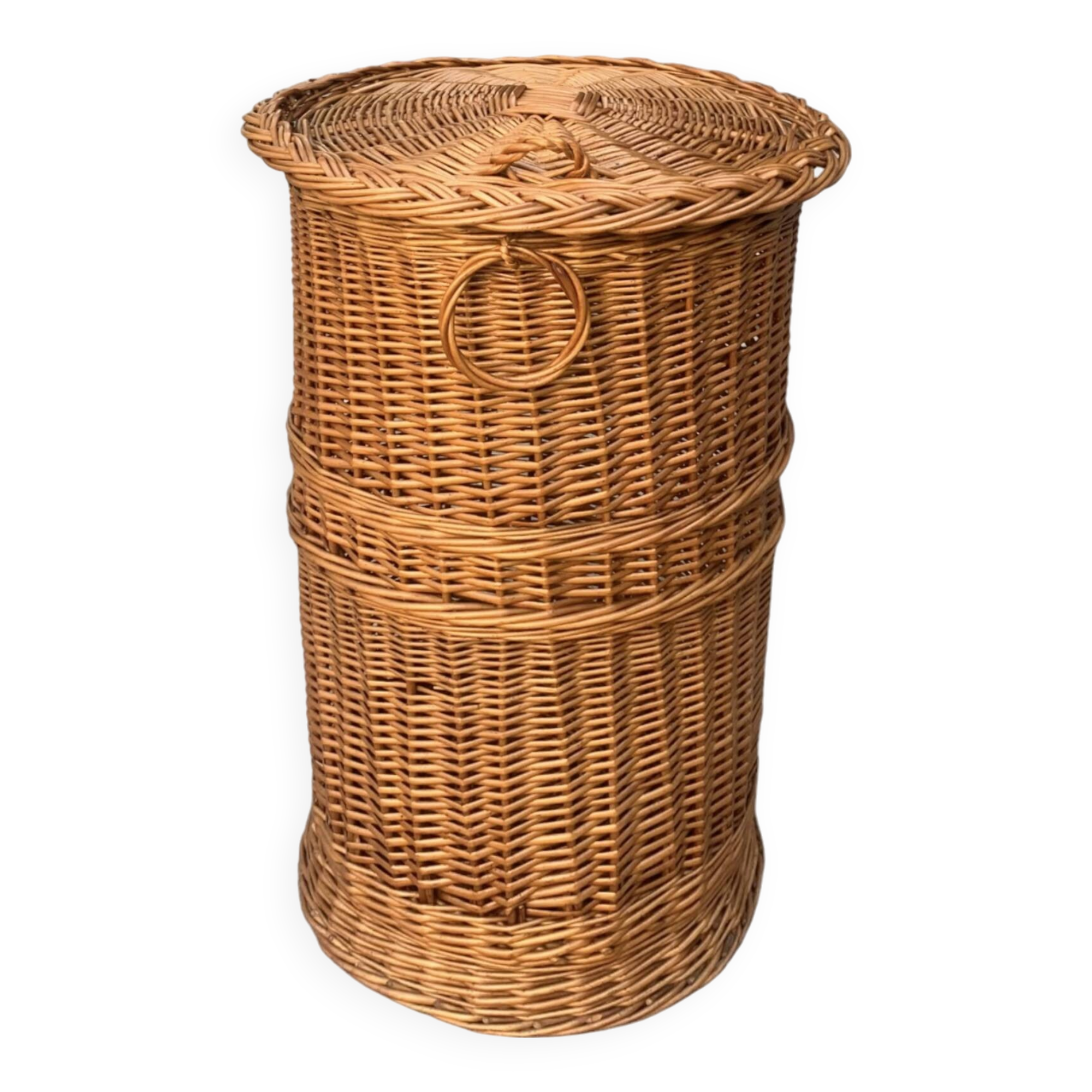 Vintage wicker laundry basket