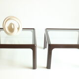 Baydur and glass side tables by Peter Ghyczy for Bayer, Germany 1970s, set of2.