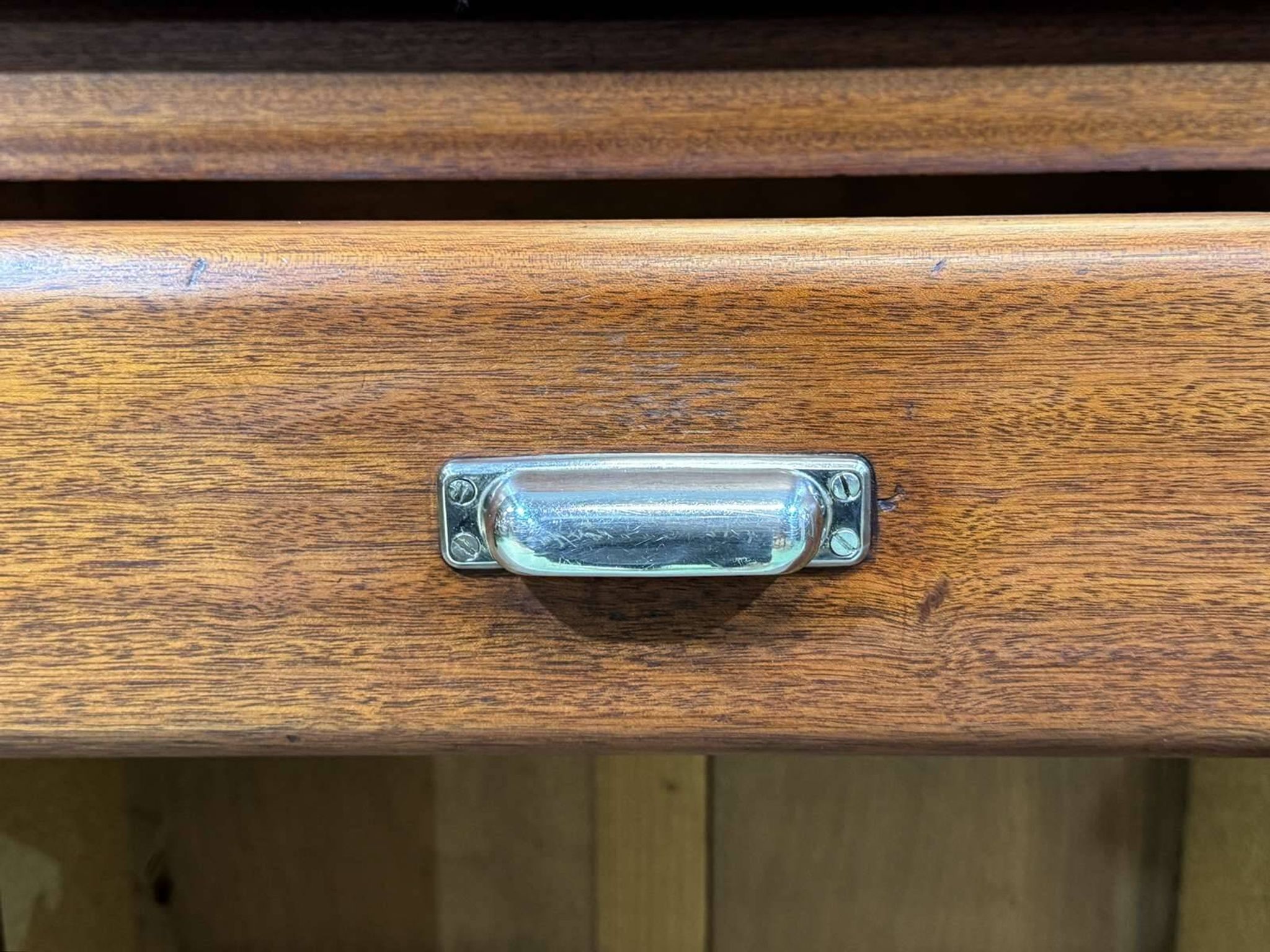 Bistro sideboard with 1 mahogany door and Formica top from the 1950s.