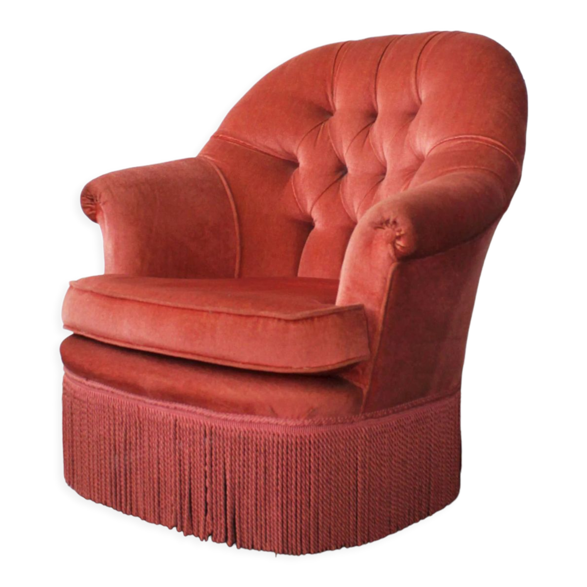 Upholstered toad armchair, 1970