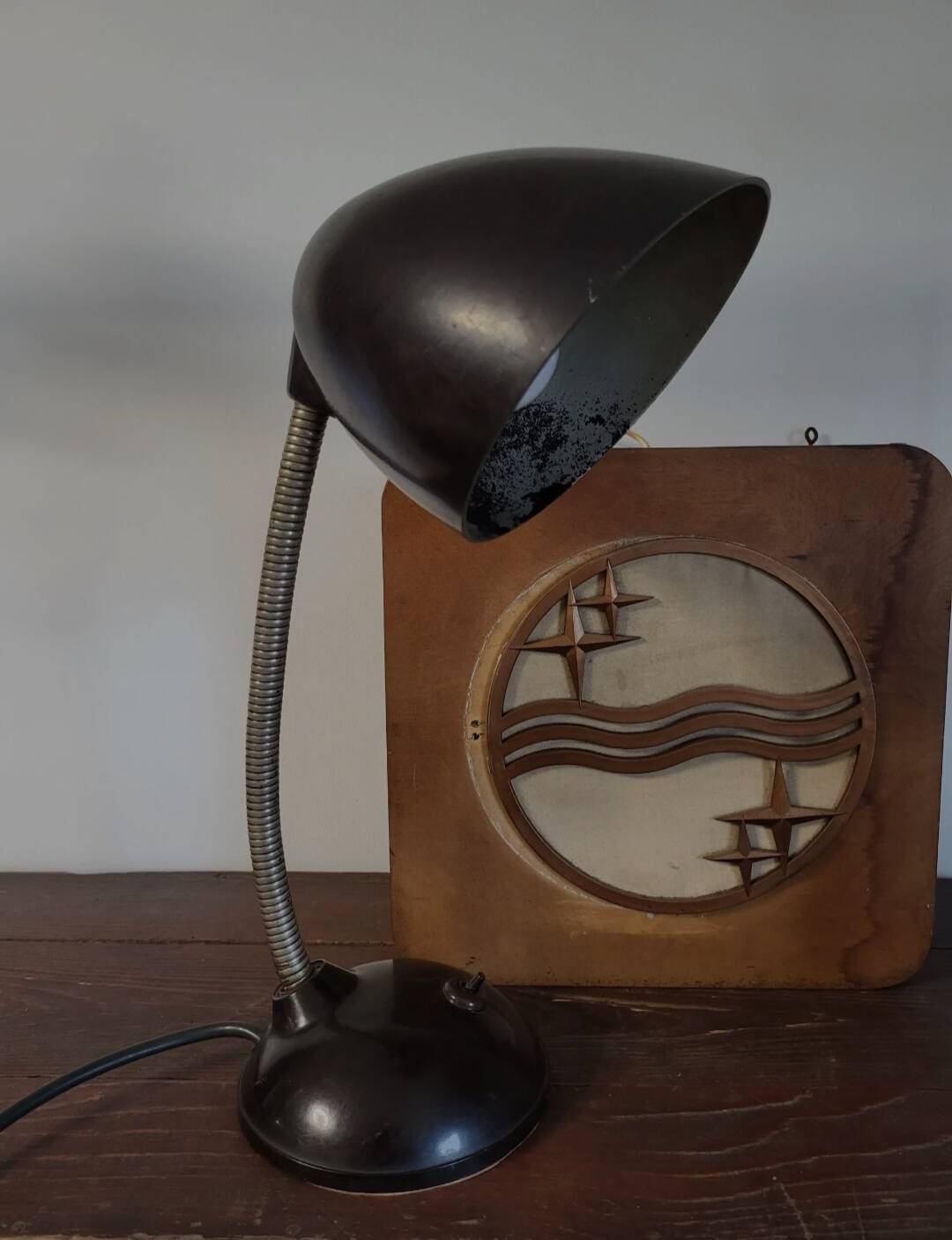 Industriële bureaulamp in bakeliet, E. K. Cole, jaren 30, Tsjechië.