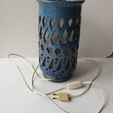 Lampe en céramique bleue Signée Emile Masson (Vallauris)