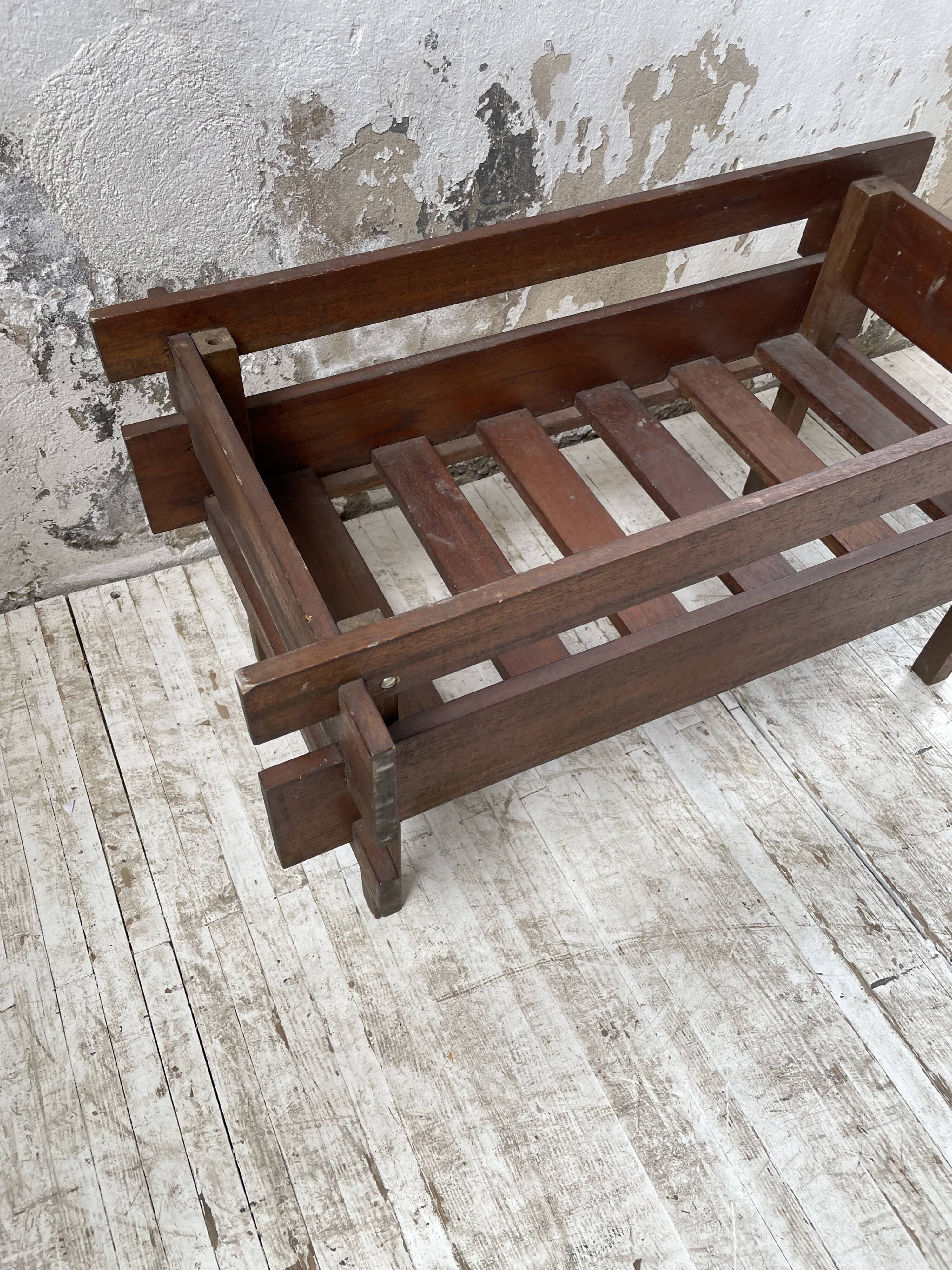 Small modernist oak planter from the 1950s