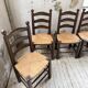 Straw chairs oak 1940s Dudouyt